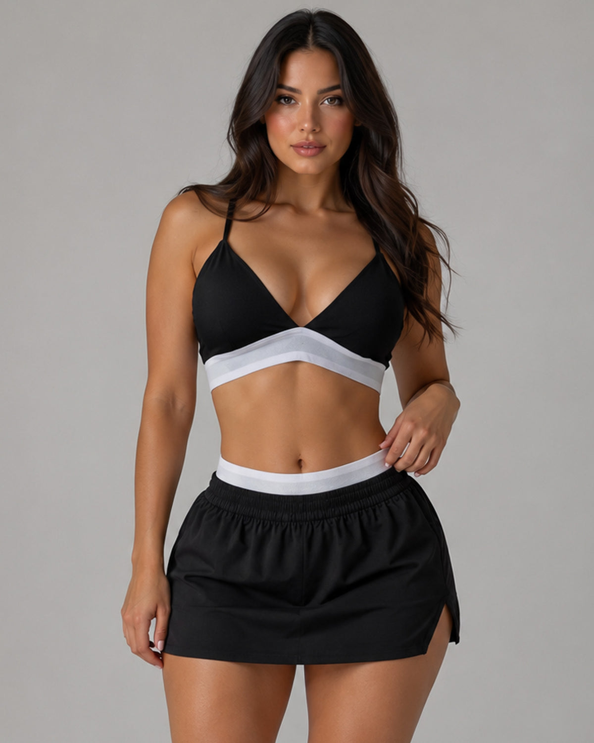 Set Top y Falda short Deportiva Fitness Gym Tenis Mujer - LQ1006