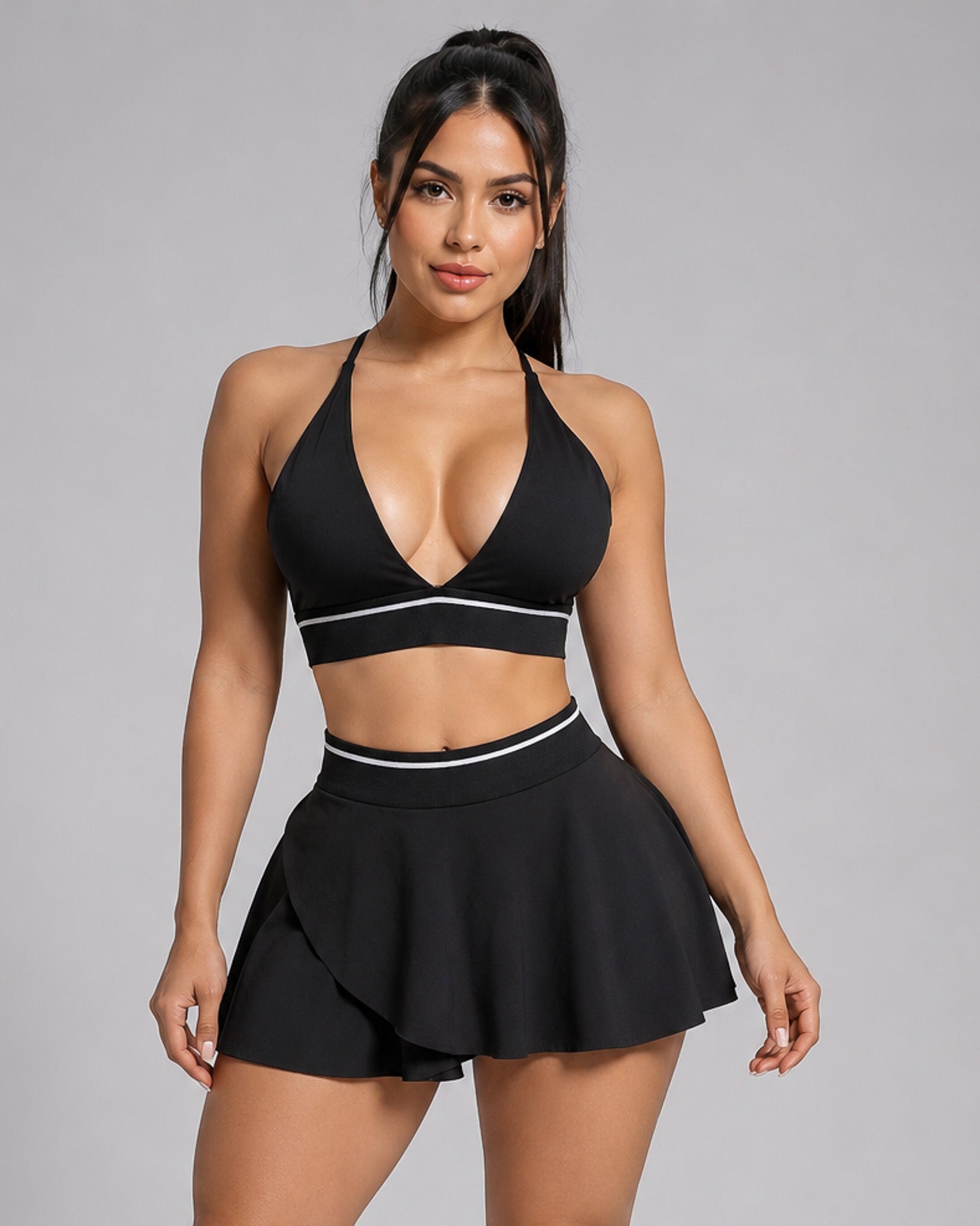 Conjunto Deportivo Falda Corta Con Short Y Top Tenis Gym - JYT057
