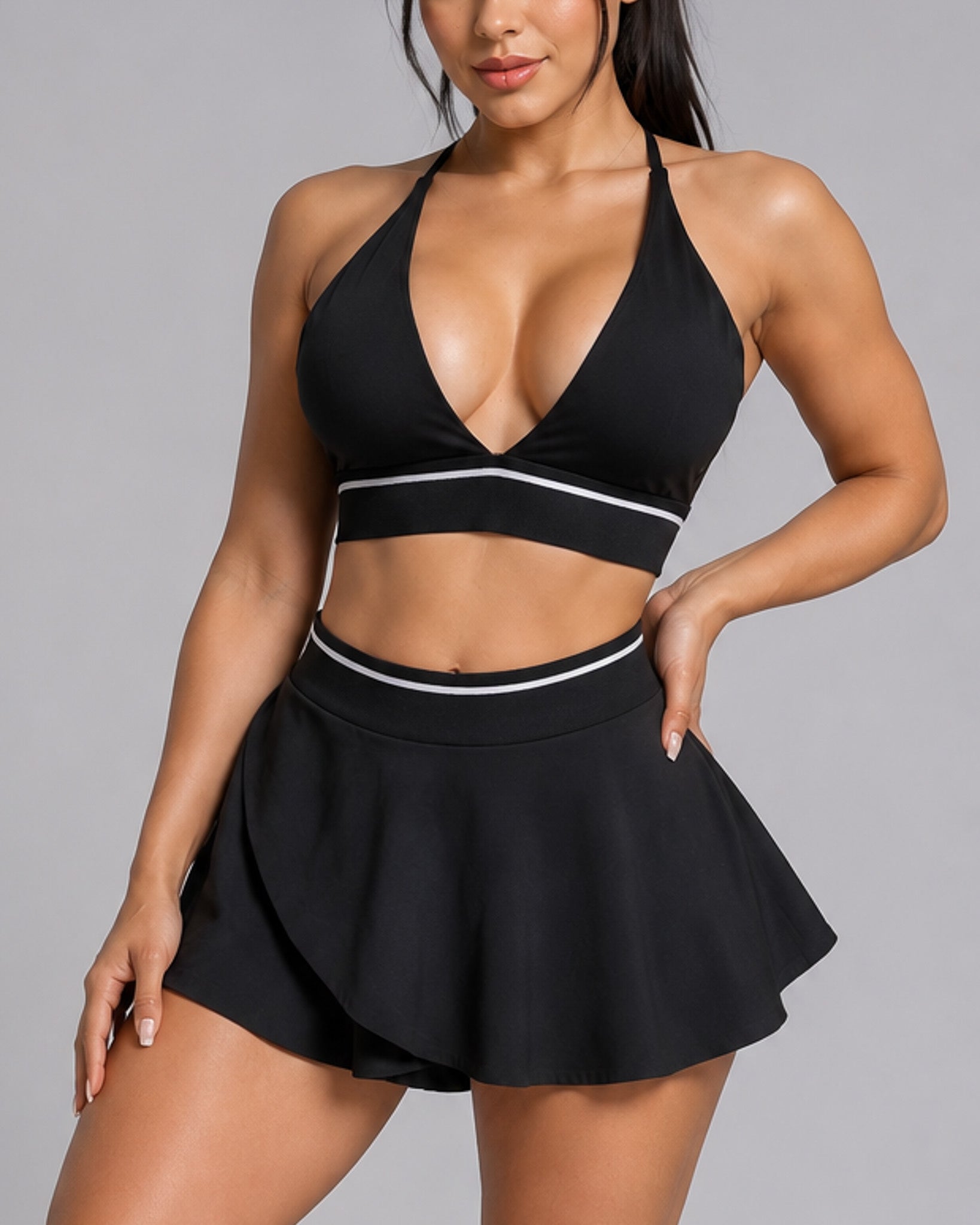 Conjunto Deportivo Falda Corta Con Short Y Top Tenis Gym - JYT057