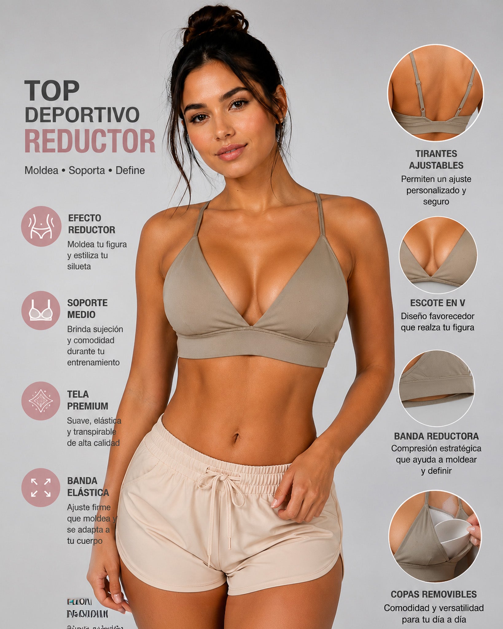 Peto Top Deportivo Mujer Sosten Seamless Gym Fitness - LQ1007