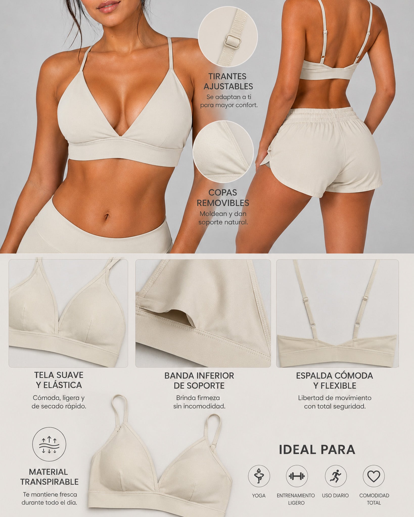 Peto Top Deportivo Mujer Sosten Seamless Gym Fitness - LQ1007