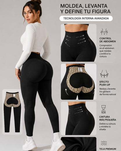 Calza Legging Esculpido Cintura Faja Reductora Push Up - GD014
