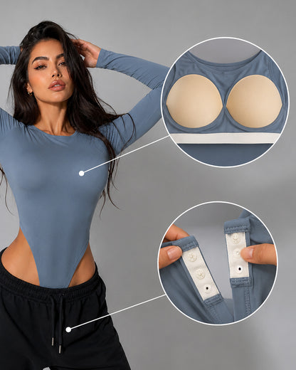Bodysuit Mujer Manga Larga Corte Alto Sexy Ajustado - LQ1019