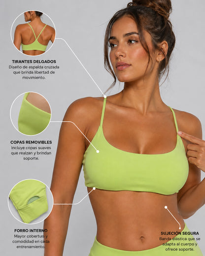 Top Deportivo Fitness Mujer Peto Tirantes Cruzados Yoga Gym - LQ1026