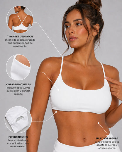 Top Deportivo Fitness Mujer Peto Tirantes Cruzados Yoga Gym - LQ1026