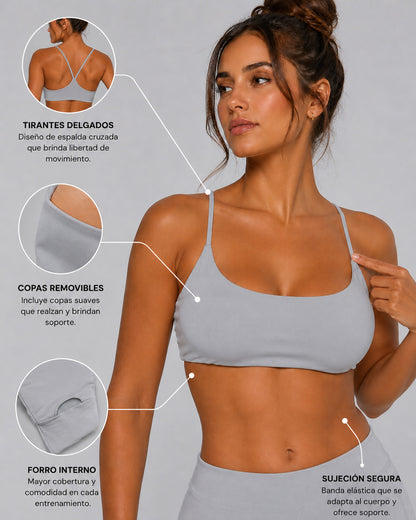 Top Deportivo Fitness Mujer Peto Tirantes Cruzados Yoga Gym - LQ1026