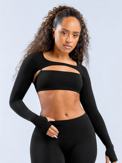 Bolero Deportivo Mujer Defy Corte Frontal Manga Larga - FX09