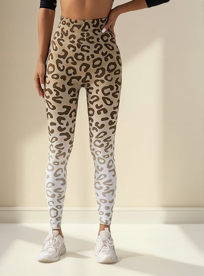 Leggins Deportivos Levanta Cola Con Estampado De Leopardo