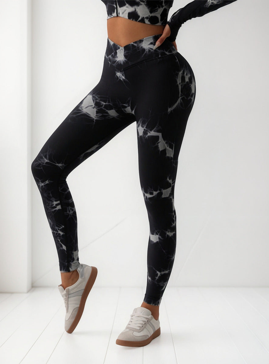 Calza Deportiva Push Up Tie Dye Corte En V