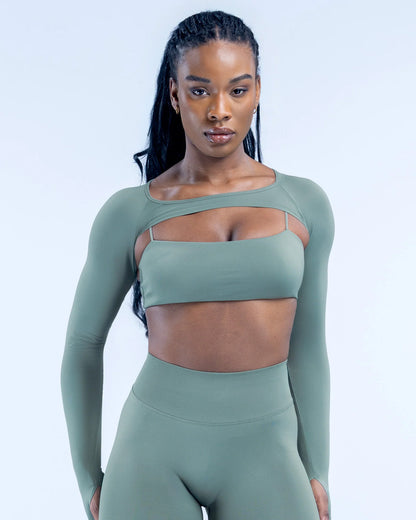 Bolero Deportivo Mujer Defy Corte Frontal Manga Larga - FX09