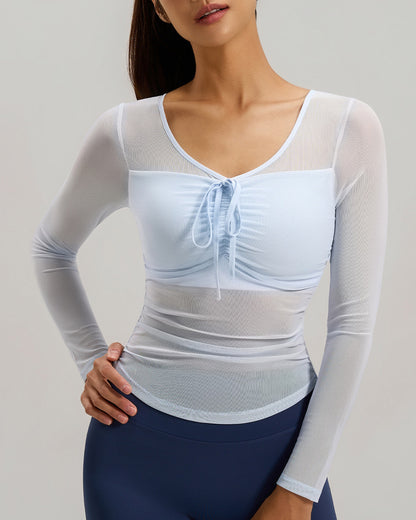 Polera Sport Chic Pro: Manga Tul, Fit y Copa Soft -JYT027