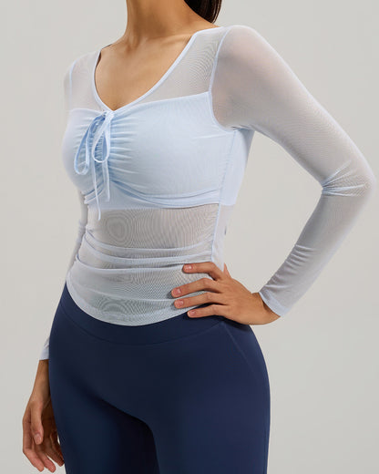 Polera Sport Chic Pro: Manga Tul, Fit y Copa Soft -JYT027