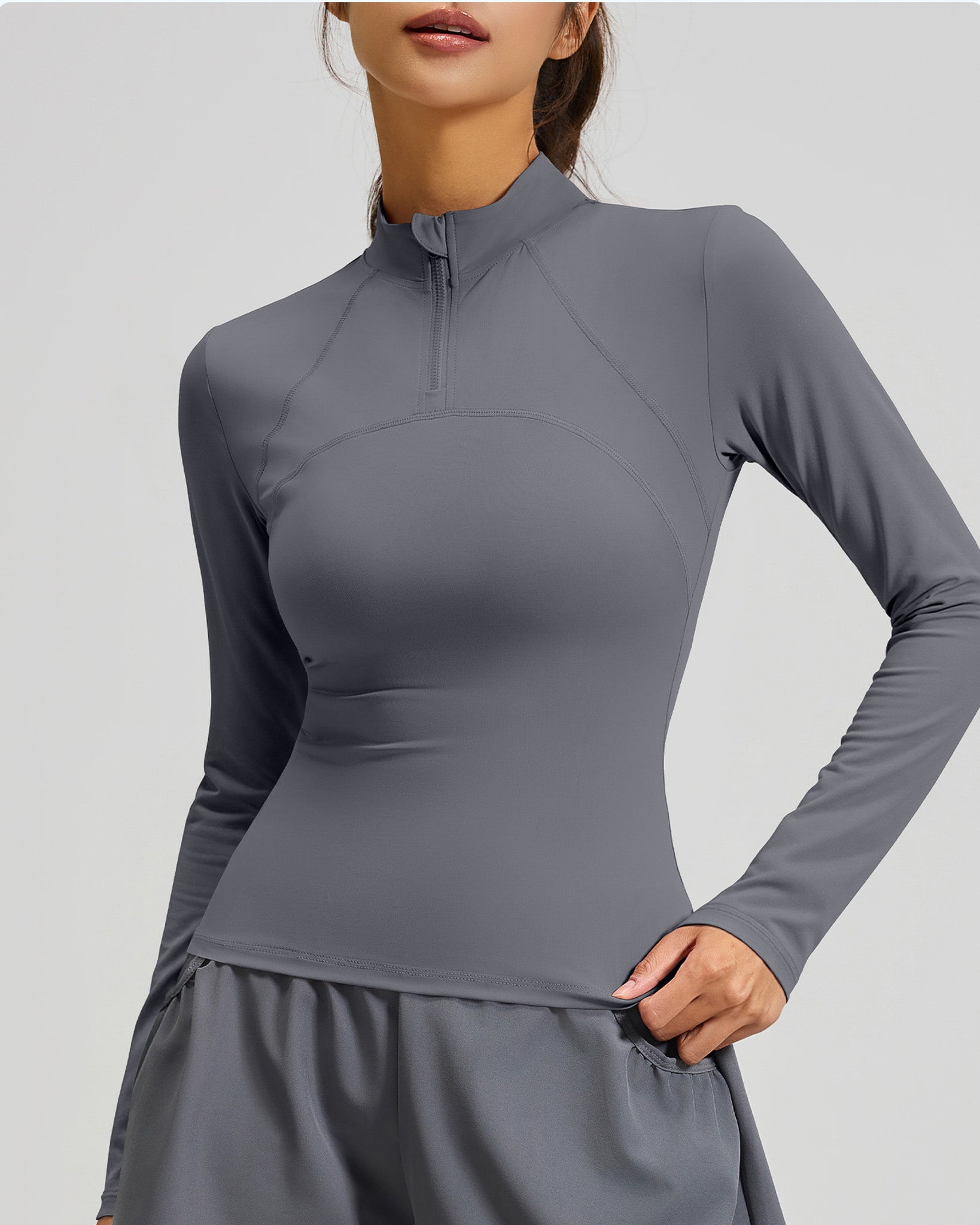 Polera Dry Fit Pro: Medio Cierre, Manga Larga y Calce Slim - JYT031