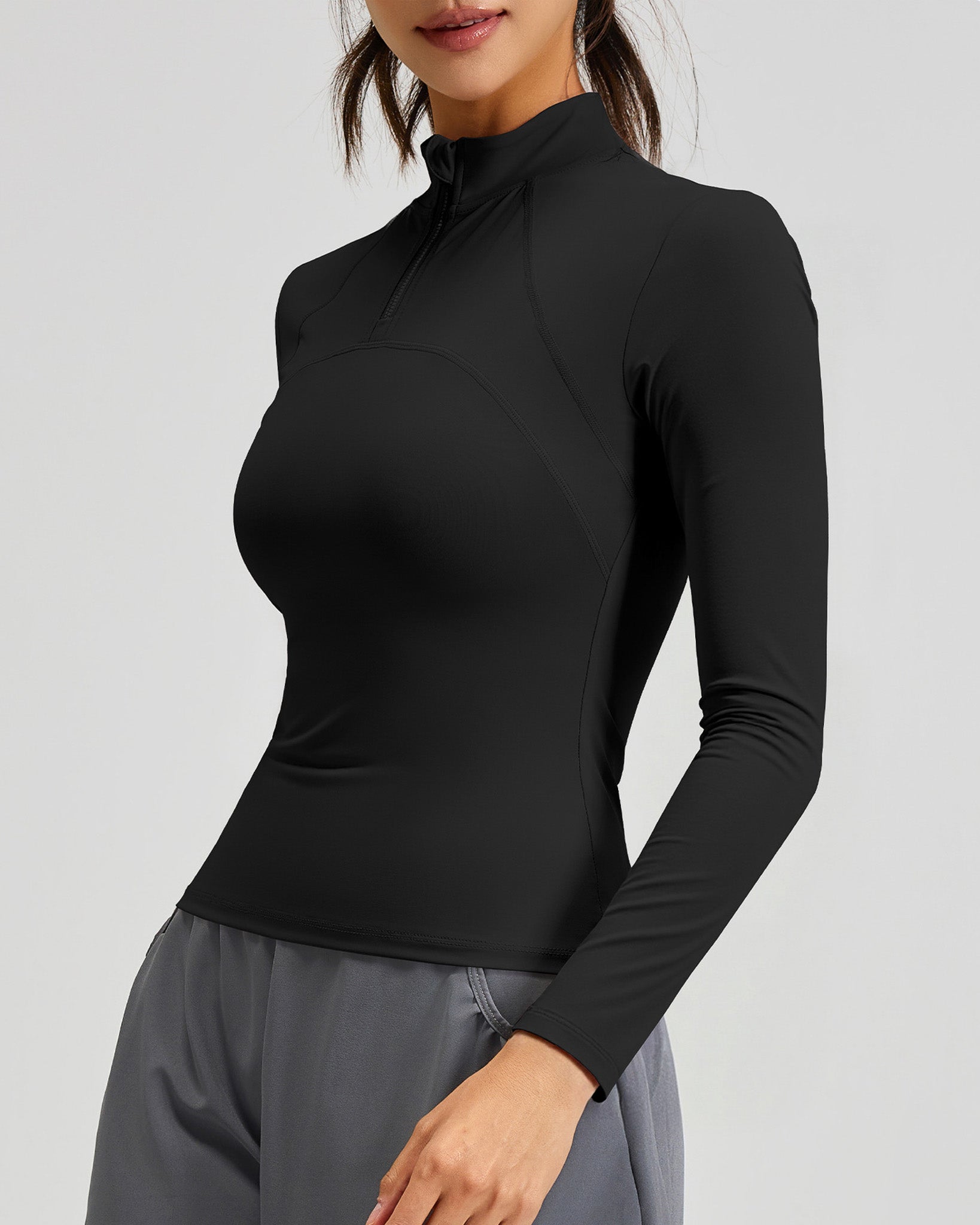 Polera Dry Fit Pro: Medio Cierre, Manga Larga y Calce Slim - JYT031