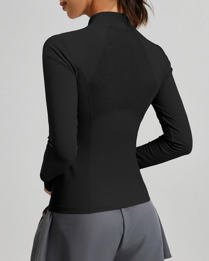 Polera Dry Fit Pro: Medio Cierre, Manga Larga y Calce Slim - JYT031