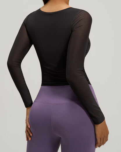 Polera Sport Chic Pro: Manga Tul, Fit y Copa Soft -JYT027