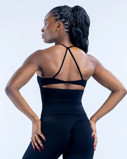 Top Peto Largo Deportivo Mujer DYNAMIC Tiras Cruzadas - FX20