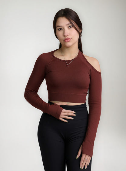 Polera De Manga Larga Sin Costuras Para Entrenamiento Yj221
