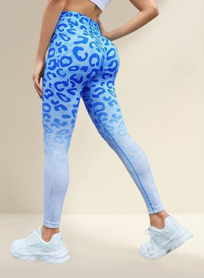 Leggins Deportivos Levanta Cola Con Estampado De Leopardo
