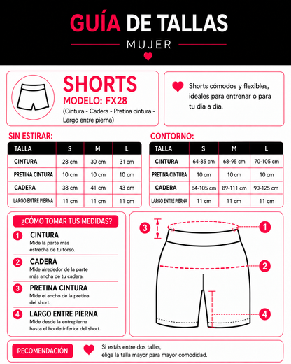 Short Fitness Muje Defy Tiro Alto Push Up 4.5 - FX28