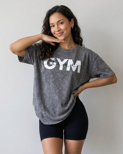 Polera Oversize Gym Time - Look Retro Aesthetic Prelavada - A366