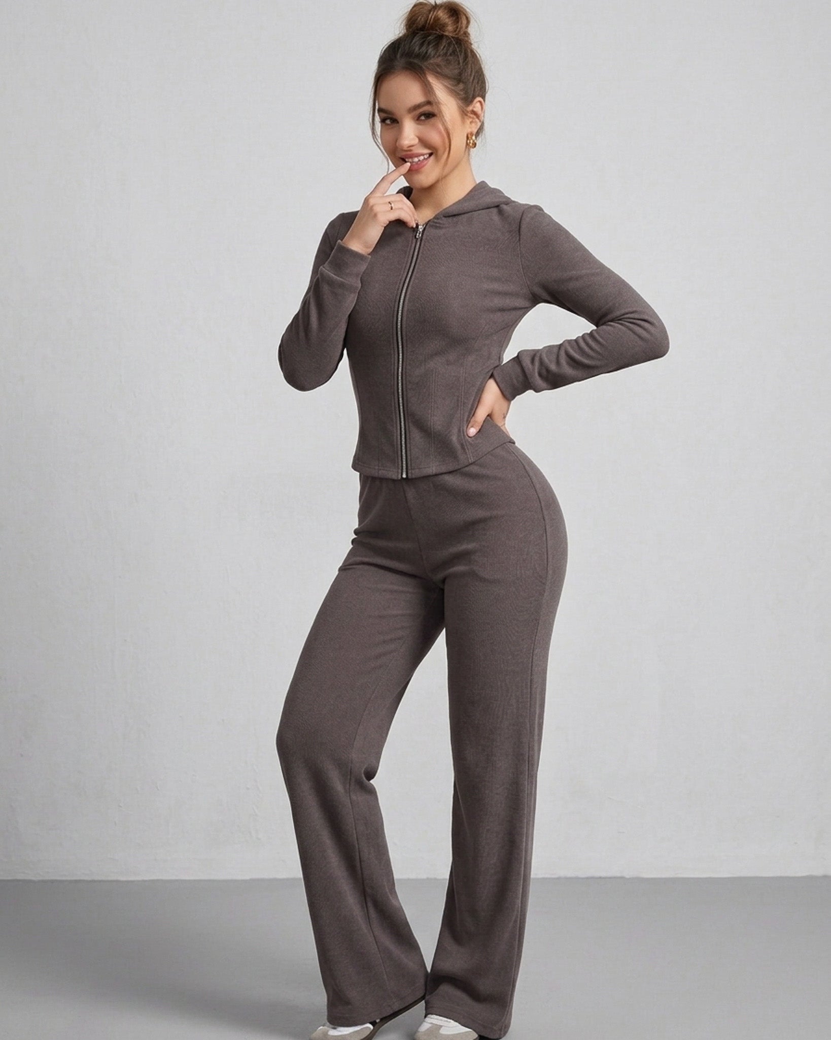Conjunto Invierno Algodón Palazzo Premium Mujer Viral - ZL042
