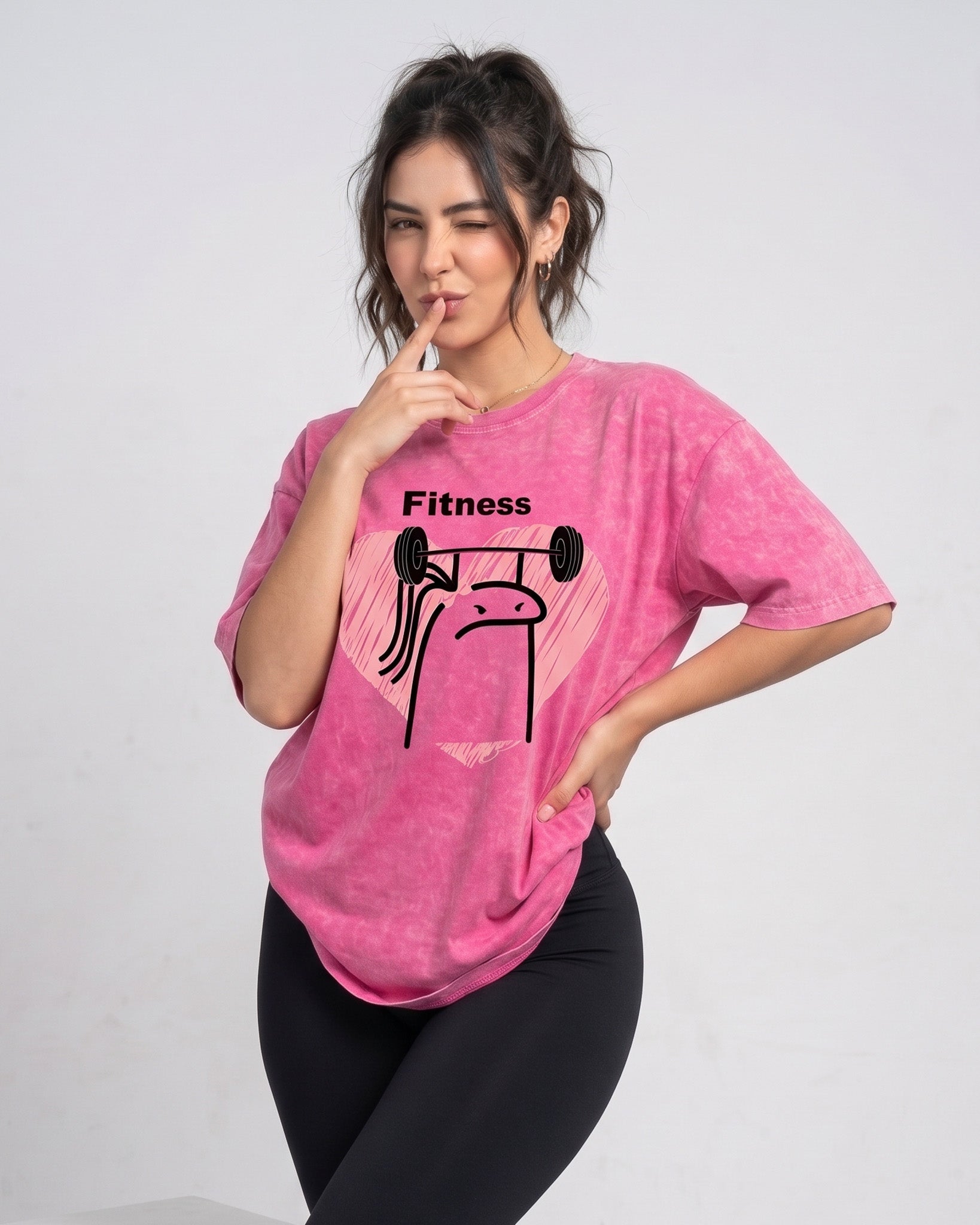 Polera Fitness Oversize - Vintage Gym Look Prelavada Pro - A366