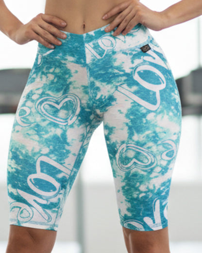 Calza Biker Mujer Tie Dye Love Texturizada Peruana
