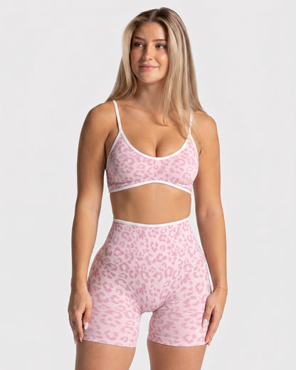 Set Fitness Animal Print Short Tiro Alto Y Top