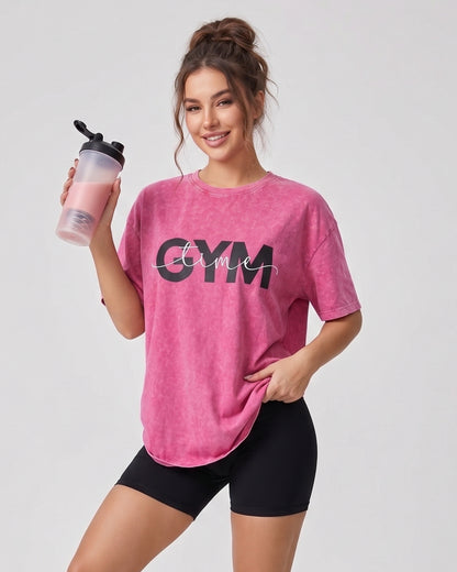 Polera Oversize Gym Time - Look Retro Aesthetic Prelavada - A366
