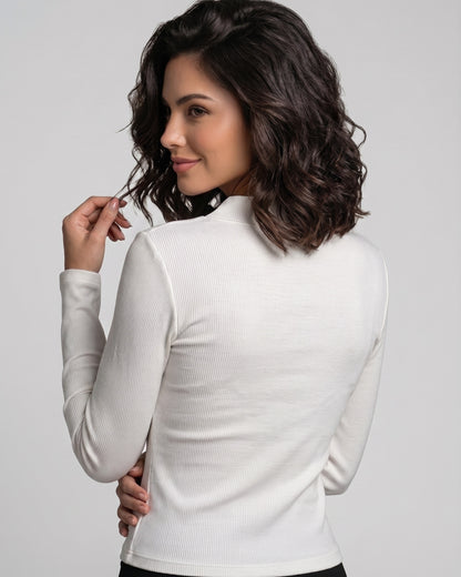Polera Rib Pro: Cuello V, Moldeadora y Copas de Realce - YY635