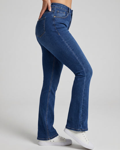 Pantalón Flare/Bootcut Azul Tiro Alto - Calce Modelador - 0140BC