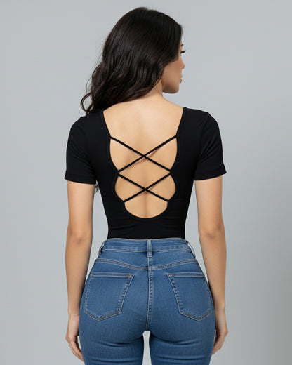 Body Mujer Escote Cuadrado y Espalda con Tirantes Moldeador - YJ274