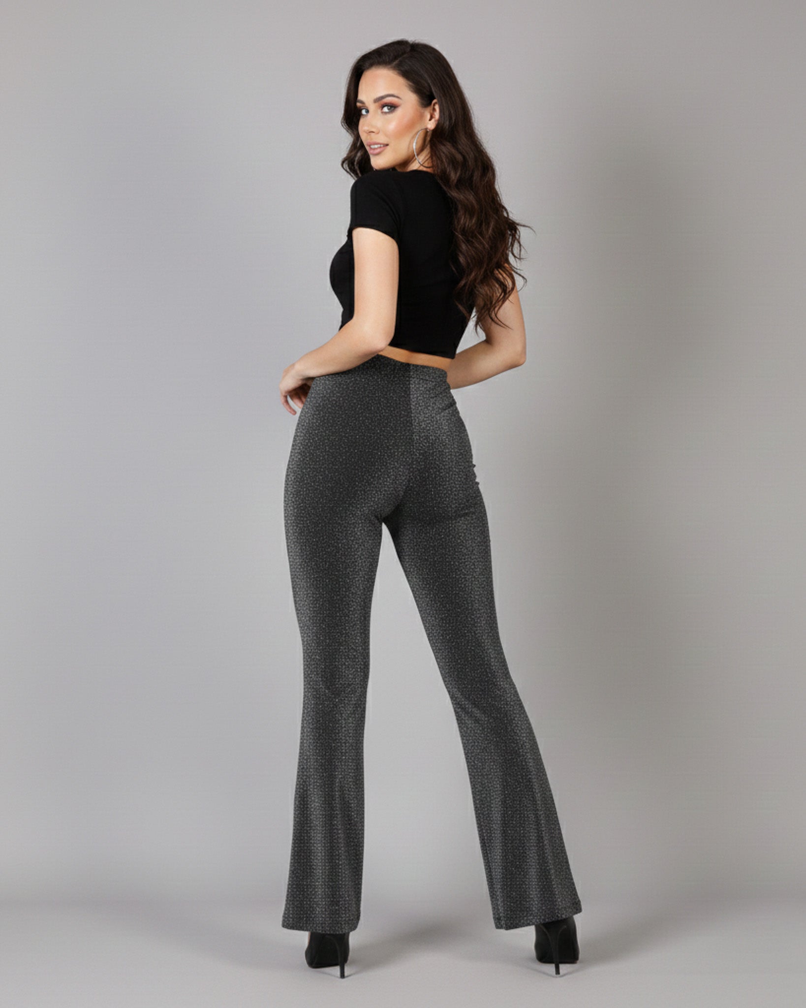 Pantalon Palazzo Elasticado y Brilloso Tendencia Biribum