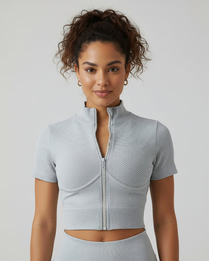 Peto Deportivo Mujer con Cuello Mao y Cierre - YJ265