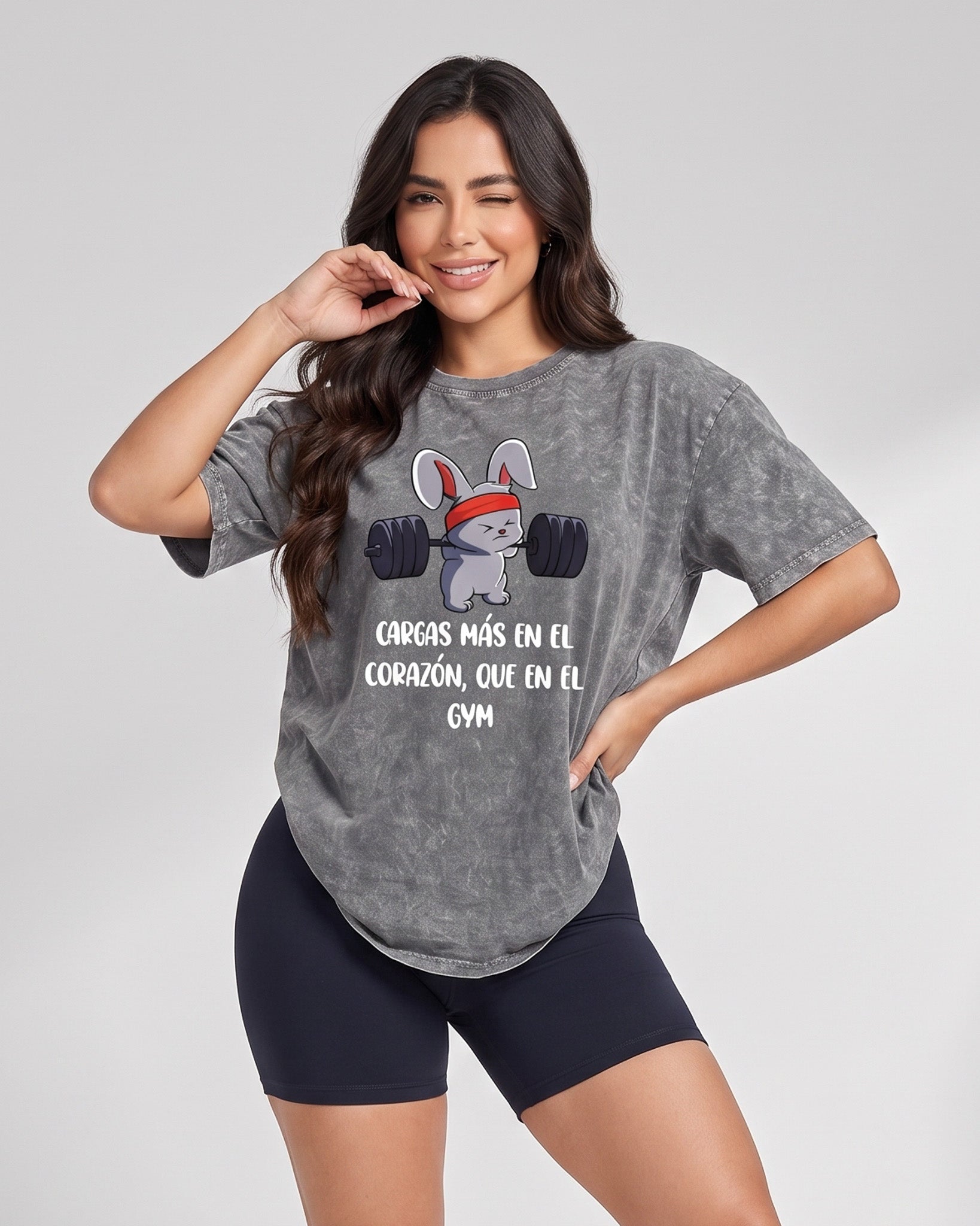 Polera Oversize Mujer Rabbit - Retro Gym Prelavada Premium - A366