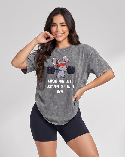 Polera Oversize Mujer Rabbit - Retro Gym Prelavada Premium - A366