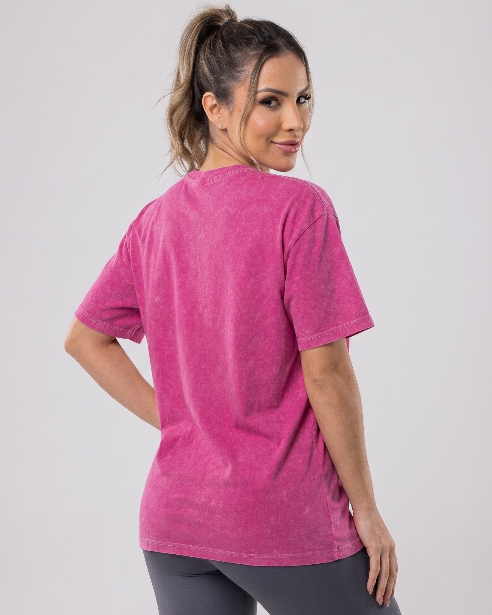 Polera Oversize Capybara - Vintage Gym Look Prelavada - A366