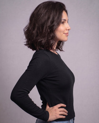 Polera Manga Larga Mujer Calce Ajustado - Básica Esencial - YY642