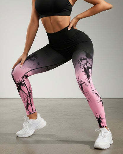 Leggings De Yoga Sin Costuras Con Estampado - Nk010