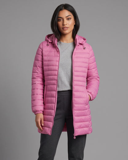 Parka Invierno Mujer Puffer Acolchada Capucha Desmontable