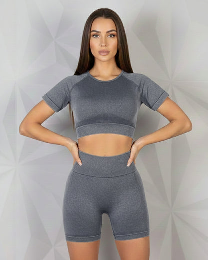 Conjunto Corto prelavado deportvo para Mujer  Yj203