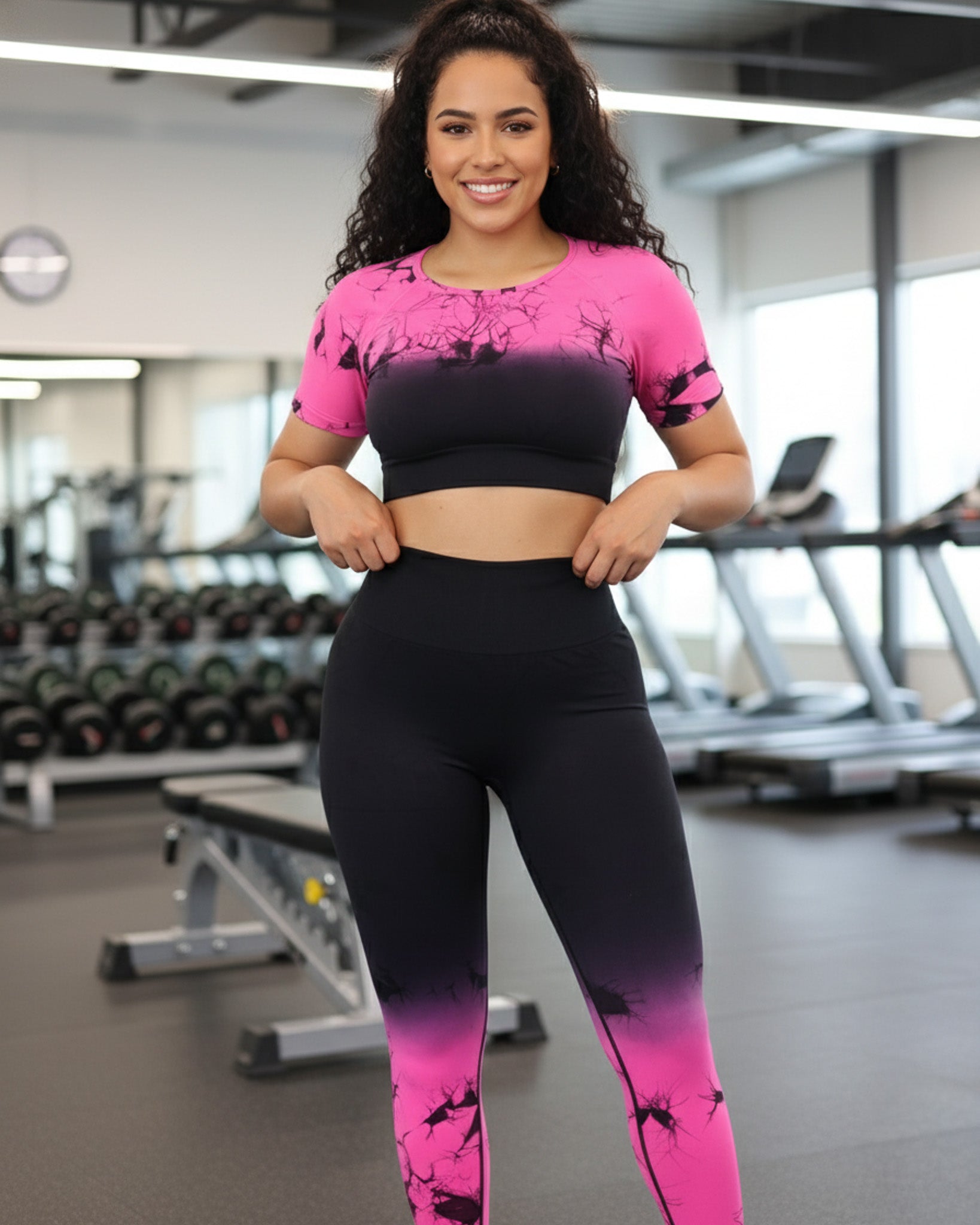 Conjunto Deportivo Mujer Levanta Gluteos Push Up Tie Dye - YJ166