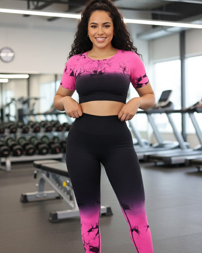 Conjunto Deportivo Mujer Levanta Gluteos Push Up Tie Dye - YJ166