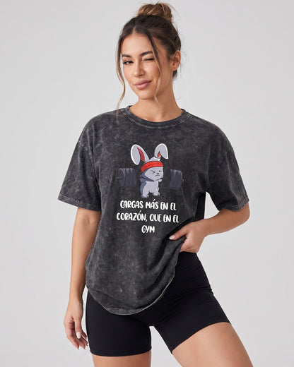 Polera Oversize Mujer Rabbit - Retro Gym Prelavada Premium - A366