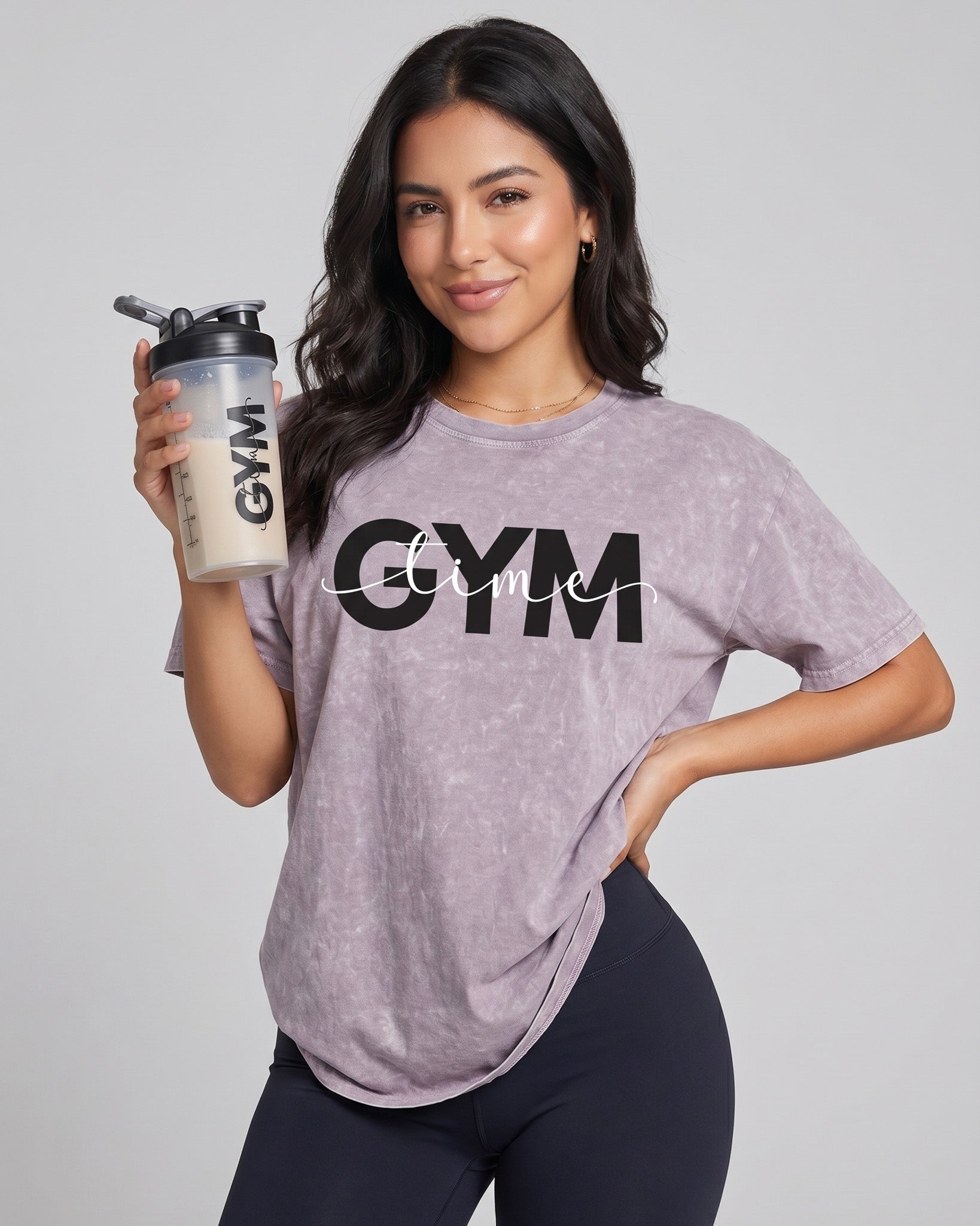 Polera Oversize Gym Time - Look Retro Aesthetic Prelavada - A366