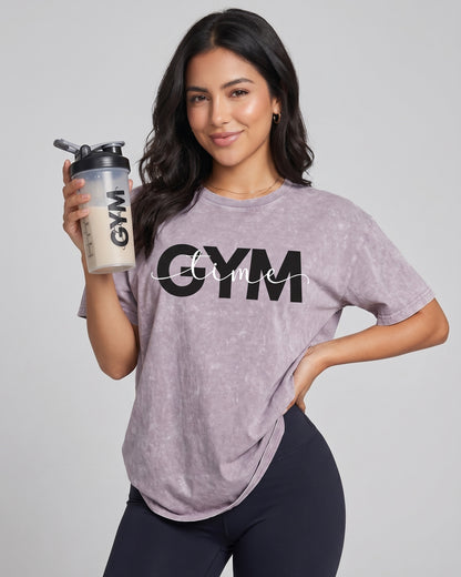 Polera Oversize Gym Time - Look Retro Aesthetic Prelavada - A366