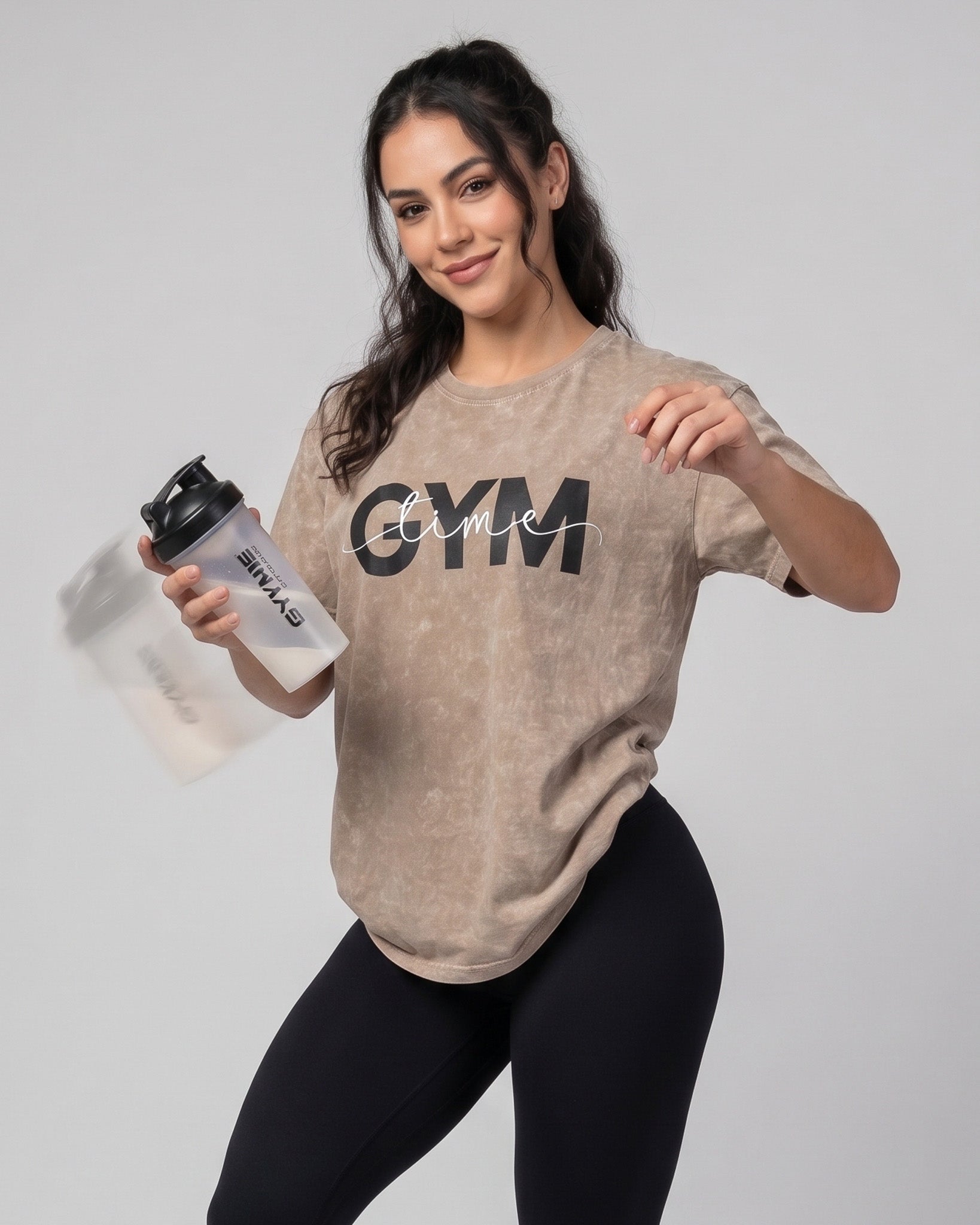 Polera Oversize Gym Time - Look Retro Aesthetic Prelavada - A366