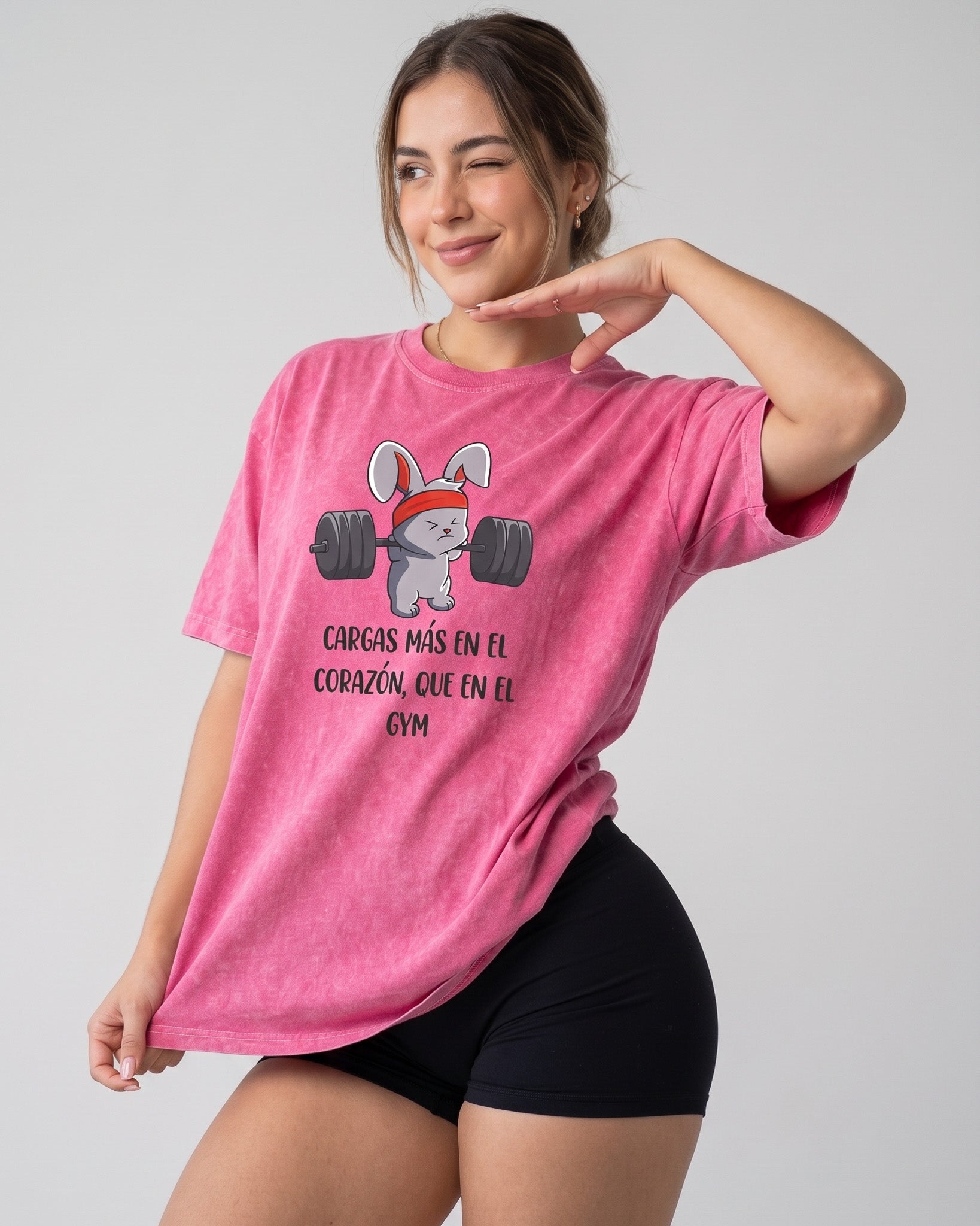 Polera Oversize Mujer Rabbit - Retro Gym Prelavada Premium - A366
