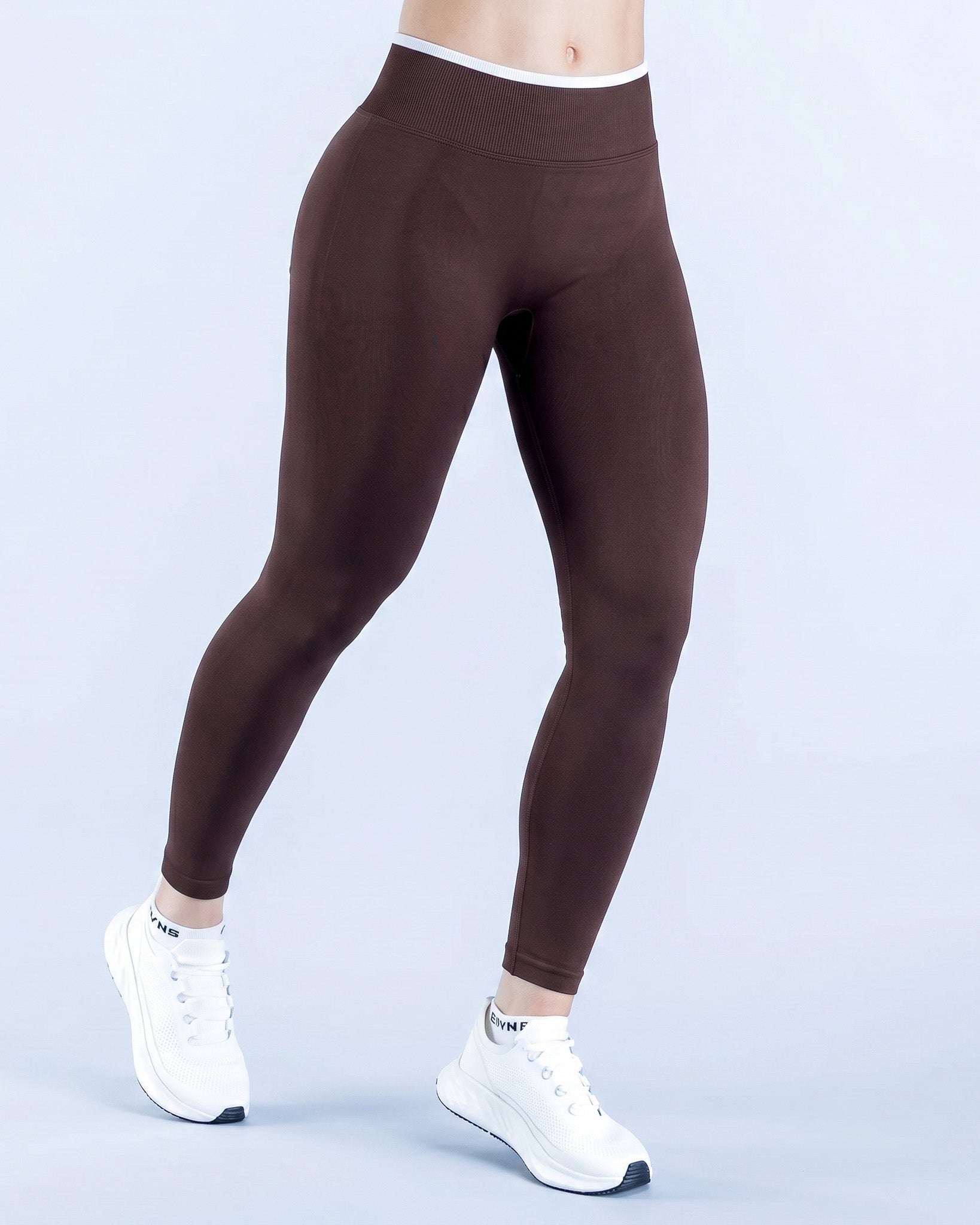 Calza Larga Push Up Pretina Bicolor Leggins Tiro Alto Fitness - YJ347